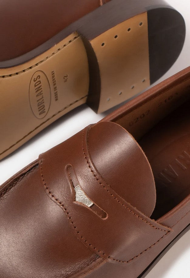 Aurland-Schuh - der Penny-Loafer BUXTON braun mit Ledersohle