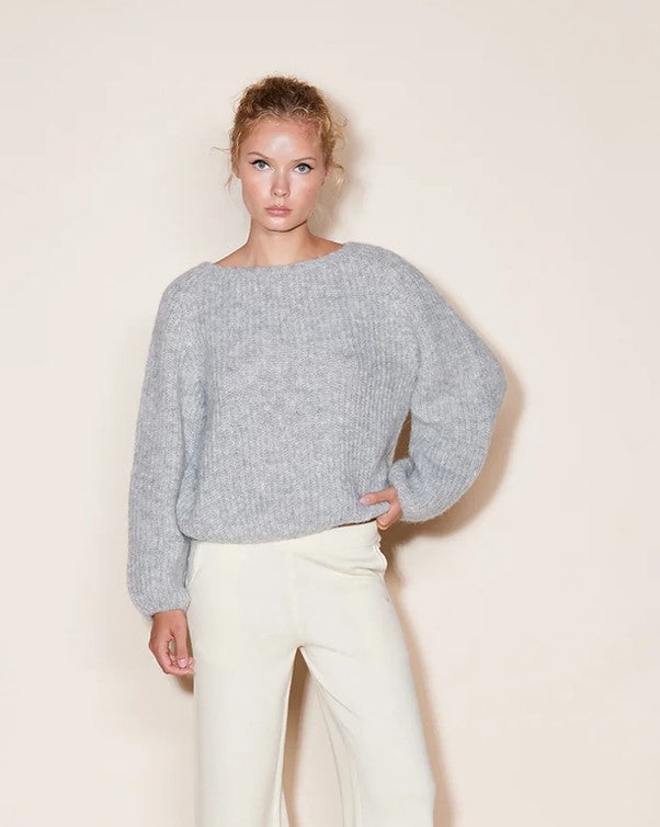 Woodling - LERKE - Alpaca kurzer Pullover - wildwald, zimt, nebel