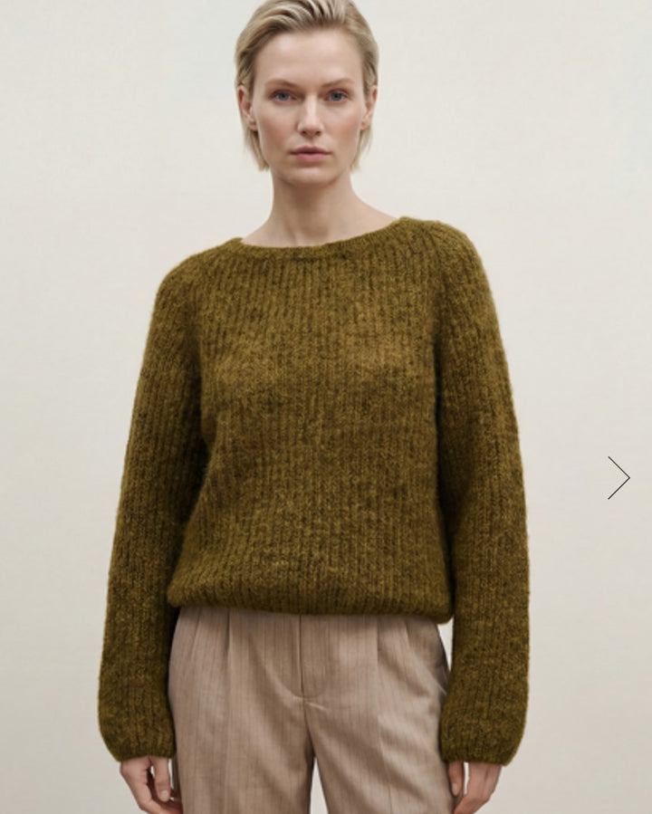Woodling - LERKE - Alpaca kurzer Pullover - wildwald, zimt, nebel